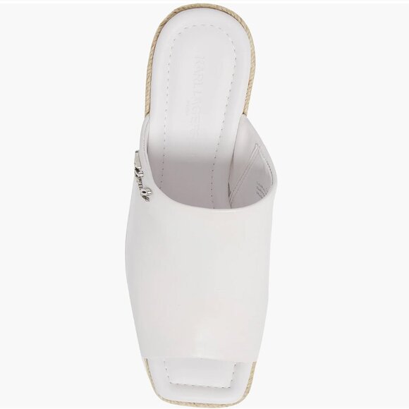 Karl Lagerfeld Paris Espadrille Wedge Sandal in White Size 8.5 - Picture 5 of 6